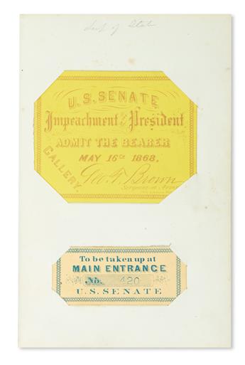 (CIVIL WAR--POLITICIANS--ALBUM.) Autograph album issued by Lippincott containing over 30 Signatures by American politicians of the Civi